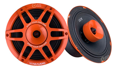 Bocina Tipo Coaxial Pro Waraudio Rocket Pro 65 Para Carros, Pickups & Suv Color Naranja De 4 65  X 65  X 65   X 2 Unidades 