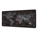 Mouse Pad Gamer Mapa Mundial 90x40cms - Ps Color Negro