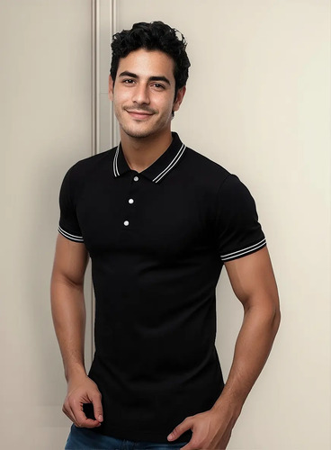 Playera Tipo Polo Hombre Moda Manga Corta Casual Camisas