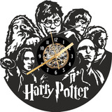 Reloj De Pared Harry Potter Calado En Madera Deco Negro