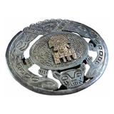 Broche / Dije Mexicano - Plata Y Oro - 10,9 Gr