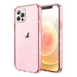 Funda Jetech Para iPhone 12/12 Pro Pink Glitter