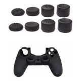 Kit Protetor Extensor Analógico Grip Capa Case  Silicone Ps4