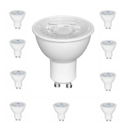 Kit10 Lampada Led Dicroica Mr16 Gu10 6w - 7w  Inmetro