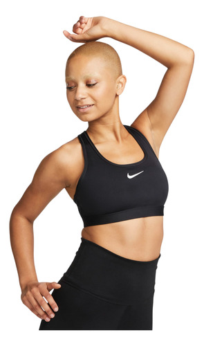 Peto Deportivo Nike Swoosh Medium Support Mujer Negro
