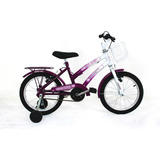 Bicicleta  De Passeio Infantil Wrp Cindy Baby Aro 16 Freios V-brakes E Cantilever Cor Violeta/branco Com Rodas De Treinamento