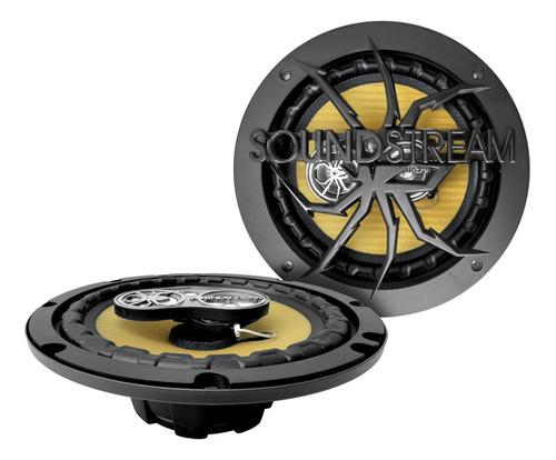 Bocinas Auto 6.5 PuLG Carbono Pro Kevlar 4 Vías Soundstream Color Dorado