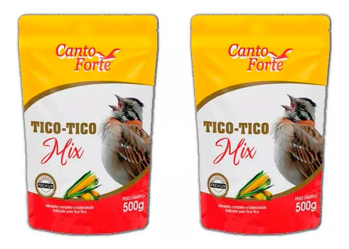 Kit 2 Ração Tico-tico Mix Premium - 500g - Canto Forte