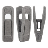 Clips Para Perchas De Terciopelo Gris 80 Pcs.