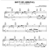 Partitura Don't Cry Guns & Roses P/ Piano, Órgano Y Guitarra