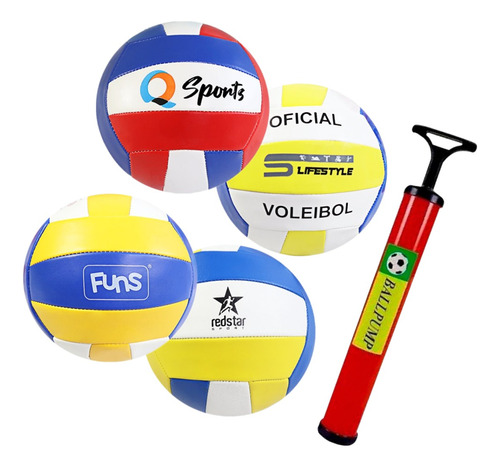 Kit Bola De Vôlei Profissional Tamanho Padrão C/ Bomba De Ar