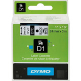 Cinta Dymo D1 Plástica 24mm X 7m Negro/blanca