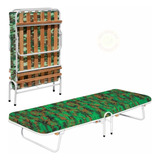 Cama Solteiro Camping  Com Colchonete Camuflado Dobravel