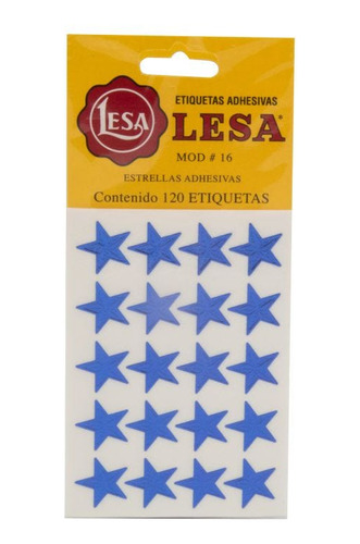 8pzas Etiqueta Estrella Lesa #16 Colores 18 Mm Bl/120 Autoad