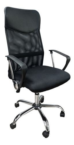 Silla De Escritorio E-chairs By Masliah Mesh Kf-bk18 Ergonómica  Negra Con Tapizado De Mesh