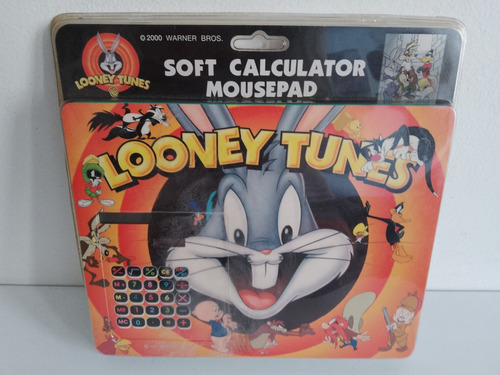 Mousepad Antigo Looney Tunes 2000 Warner Bros C/ Calculadora