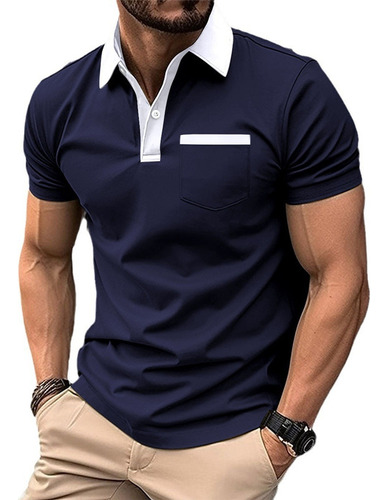 Hombre Slim Fit Manga Corta Hombre Camiseta Polo