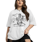 Camiseta Plus Size Blogueira Cactos Woman Girls Fitness