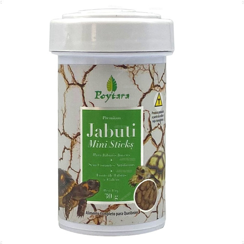 Ração Poytara Crescimento Jabuti Filhote Mini Sticks 30g