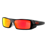 Anteojos De Sol Oakley Gascan Standard Con Marco De O Matter Color Polished Black, Lente Ruby De Plutonite Prizm, Varilla Polished Black De O Matter - Oo9014