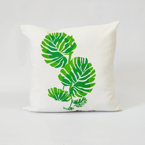 Funda Almohadon 45x45 Deco Diseño Tusor Estampado Botanico