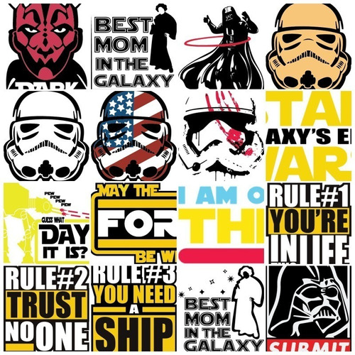 +500 Plantillas Sublimación Star Wars Tazas, Poleras Corte