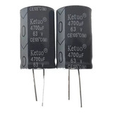 10x Capacitor Eletrolitico 4700uf 63v 25x40mm 105c