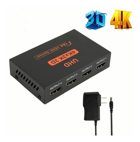 Divisor Splitter Hdmi 1 Entrada 4 Salidas 1080p 3d