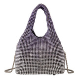 Bolso Bandolera Portátil Con Cadena De Diamantes Para Mujer