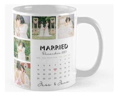 Taza X4 Fotos Y Calendario Personalizados De Pareja Casada C