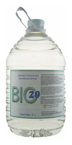 Sanitizante Concentrado Bio20 A Base De Sales Cuaternarias.