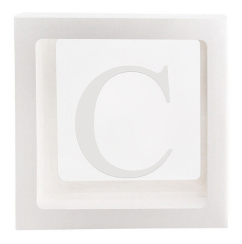Caja Transparente Con Forma De Cubo De Cartón Con Letras De