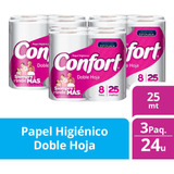 3 Paquetes Papel Higiénico Confort 8 Un 25 Mt