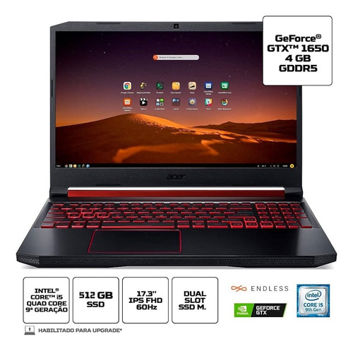 Notebook Gamer Acer Nitro 5 17  Geforce Gtx1650 4gb Usado