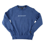 Blusa Infantil Freesurf Moletom Waves Marinho Mescla - 13100