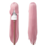 Peruca Rosa Claro Bebê Lisa Longa 100cm Cosplay Wig Zero Two