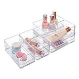 Cajas Acrilicas Apilables X6u.(15.2x7.6x5cm) Transparentes