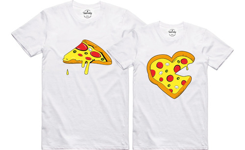 Playera T-shirt Novios Duo Pareja Pizza Amor
