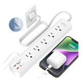 Adaptador De Pared Multicontactos Regleta 5 Enchufe Y 4 Usb