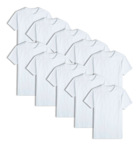 Kit 10 Camisetas Camisa Masculina Básica Slim Lisa Algodão