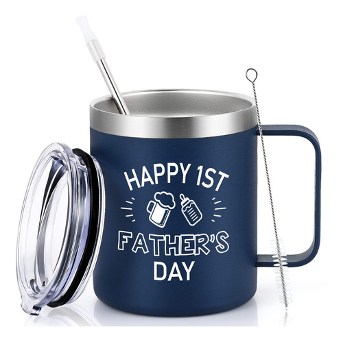 Regalo Padre Primerizo Taza Caf Acero Inoxidable (12oz Azul