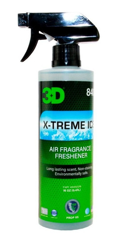 3d Aromatizante Larga Duracion Xtreme Ice Hielo Negro 473 Ml