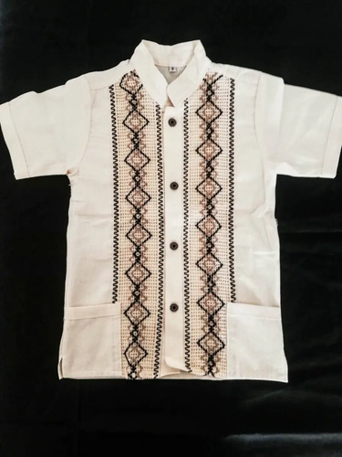 Camisa Manta Guayabera Niño (beige Rombo) | MercadoLibre