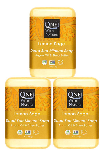 One With Nature Barras De Jabon Mineral De Limon Y Salvia De