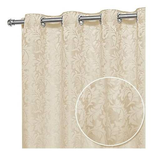 Cortina 3 Metros Largura Tecido Grosso Jacquard Decoração