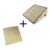 Kit Rampa Arranhador Baixa 12cm Gatos E Refil Madeira Sisal