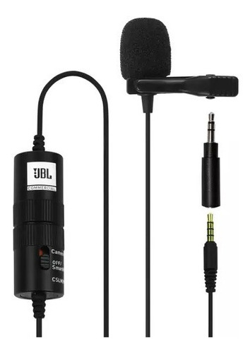 Microfone De Lapela Jbl Com Fone De Ouvido Cslm20 Preto