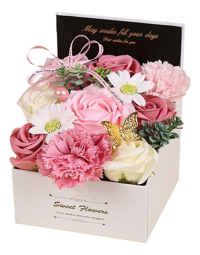 Caja De Regalo De Flores De Jabón, Jabón De Baño De Rosa