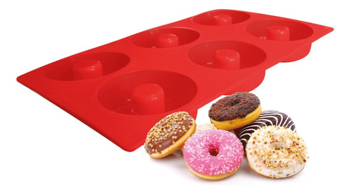 Molde De Silicona X 6 Donas Donuts Goma Horno Roscas