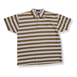 Playera Polo Tommy Hilfiger Mediano Retro Cafe Lineas